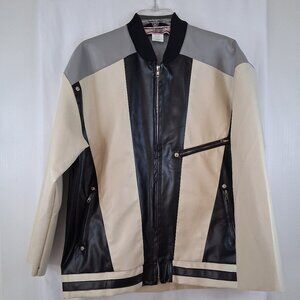 Ferris Bueller's Day Off Faux Leather Bomber Jacket Mens Size L Cosplay Costume